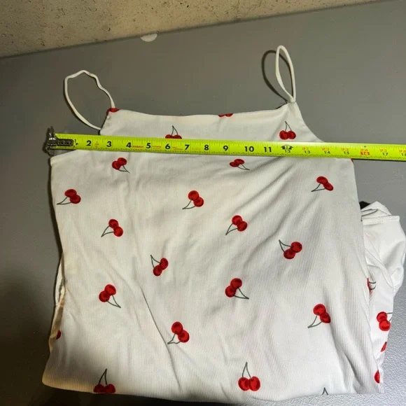 J‎ For Justify White Cherry Sleeveless Maxi Dress Size Large Novelty Coquette - Picture 9 of 10